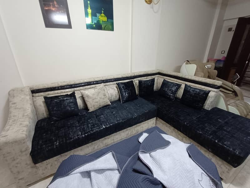 l shaped sofa with center table 1