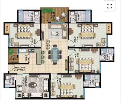 6 Room luxury apartment for sale in Saima Paari Avenue, Jinnah Avenue