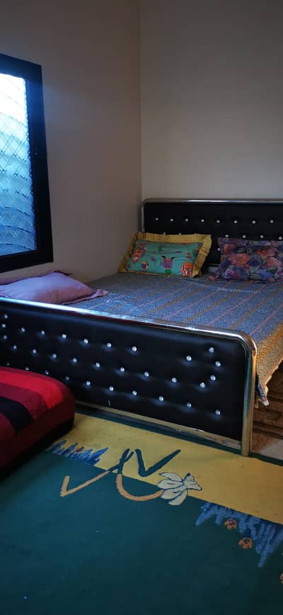 Premium Double Bed (Black/Steel) - Excellent Condition | Abbottabad