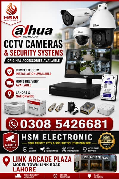 DAHUA CCTV Cameras & Security Systems Original Accessories Available