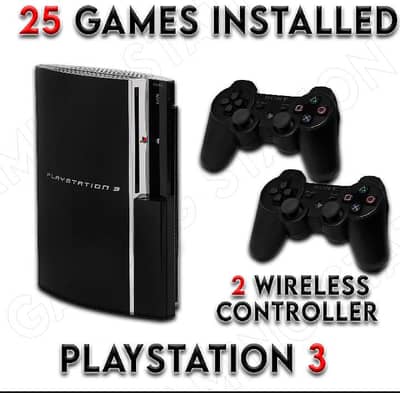 PlayStation 3 with 2 wireless controller and 25 games |ps3