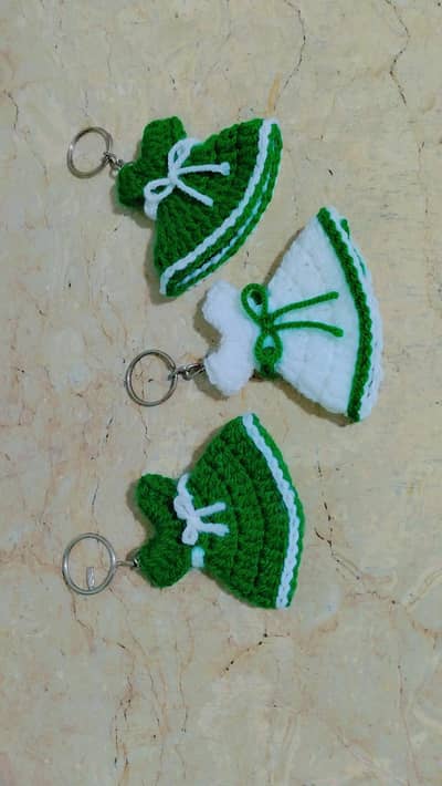Crochet Frock keychains (Pack of 3)