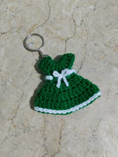 Hand Made crochet frock keychain (Pack of 3)