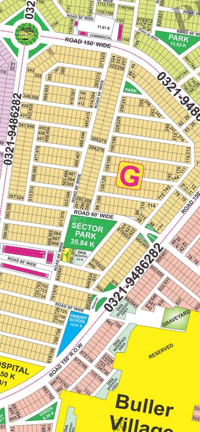 1 Kanal Plot Sector G | 60ft Road | Near Park, Mosque & GOR | Direct Approach