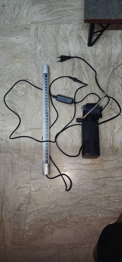 Aquarium Filter and Multi color light for sale