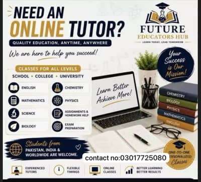 Expert Tutor for English, Mathematics, Physics, Chemistry & Biology
