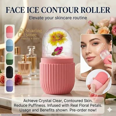 Face Ice Contour Roller for Skin Glow & Puffiness Control - Silicone