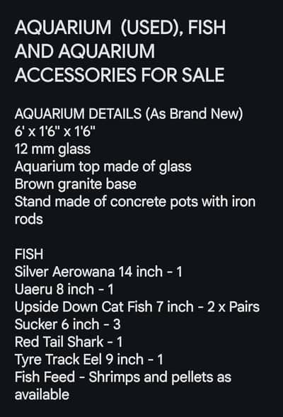 FISH, AQUARIUM AND ACCESSORIES