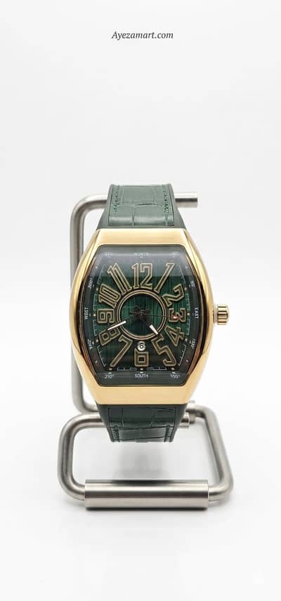 Aura Watch im Green Leather Strap premium quality
