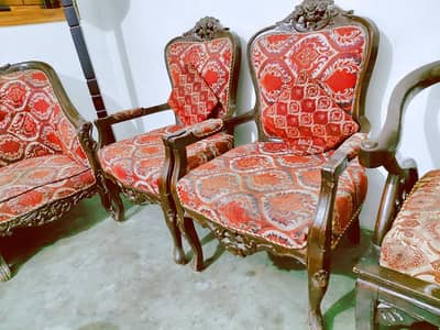5 seater Pure Wooden Sofa Set