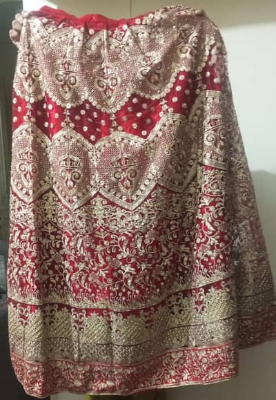 Red Bridal Lehenga Complete Set with Matching Shoes & Jewelry