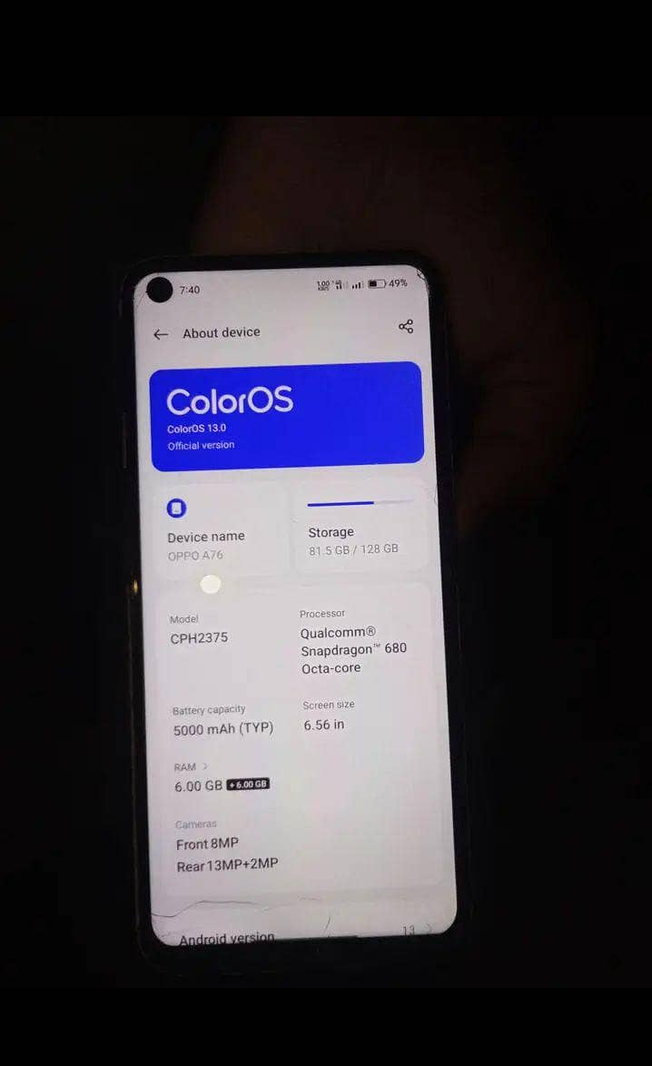 OPPO A76 0