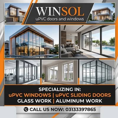 Upvc windows & doors-Glass door-aluminium glass doors-Glass work