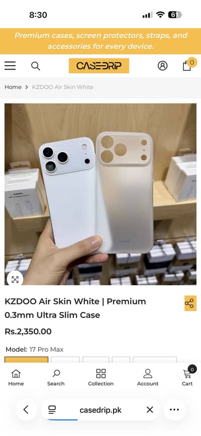 Iphone 17 pro max air skin back cover