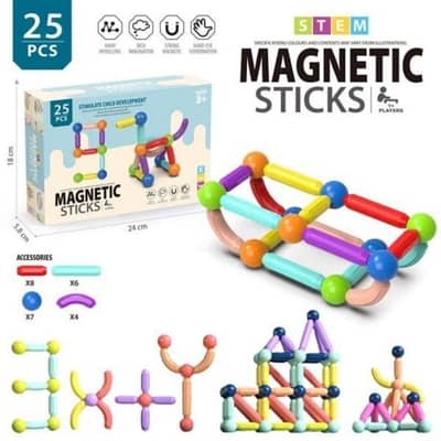 25 Pcs Magnetic Building Sticks Educational Toy Set