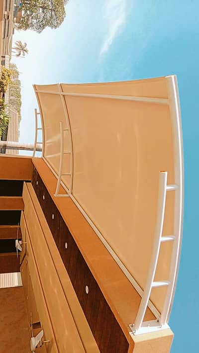 Wall mounted / Porch shade / Pvc tensile fabric / Outdoor garage shed