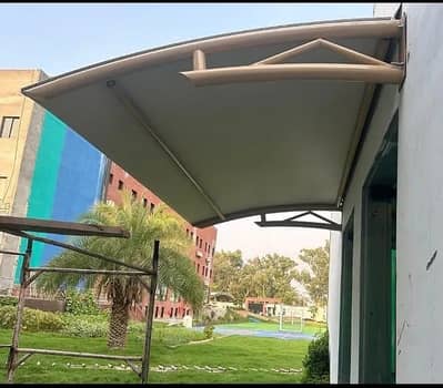 tensile structure - wall mounted tensile shades - porch shade - fabric