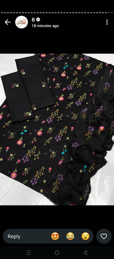 3 piece full embroided dress
