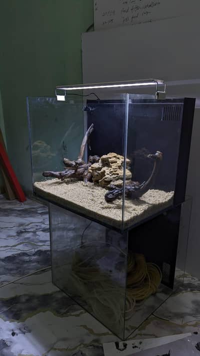 aquarium with back sump filter