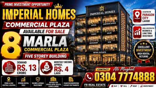 8 Marla Plaza for Sale in Imperial homes
