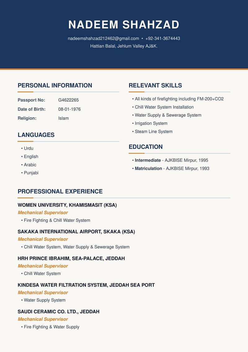 mechanical supervisor/forman 1