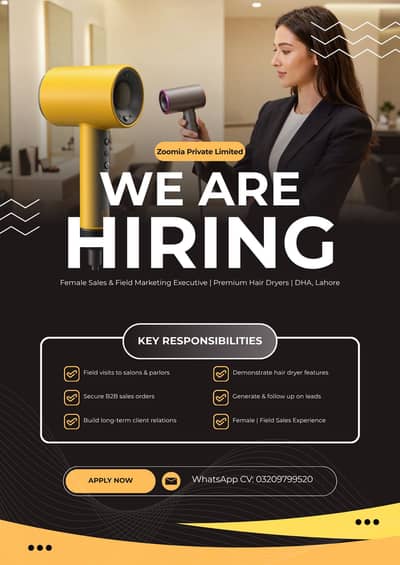 Female Field Sales Executive (Beauty Products)