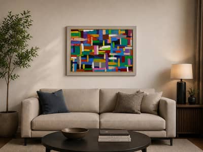 Original Handmade Abstract Art - Ready to hang with frame
