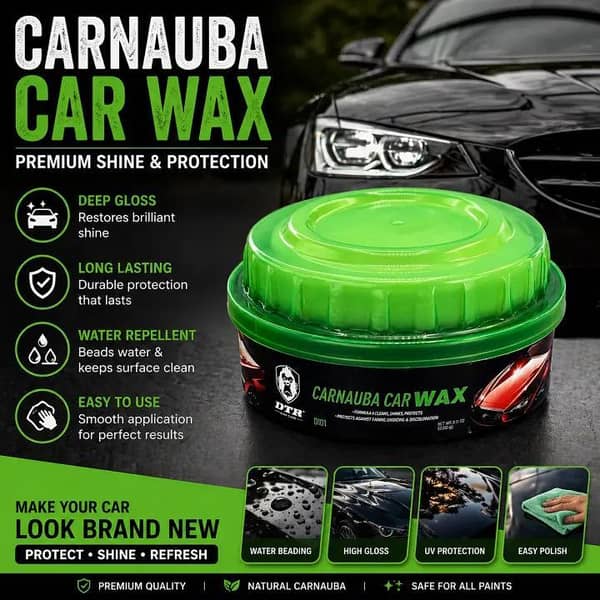 DTR Hard Wax 180g – Premium Carnauba Car Wax, High Gloss Shine, Long-Lasting Paint Protection, Scratch Resistant Polish