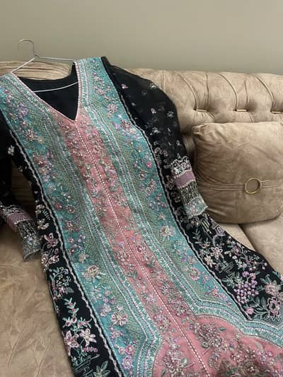 Republic womenswear embroidered organza 3 piece suit