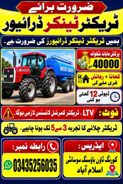 Need for Tractor drivers pay 40000