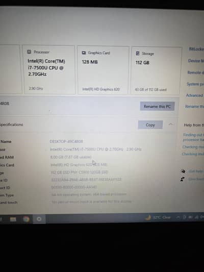 Dell Vostro 14 3468 — i7 (7th Gen), 8GB RAM, 120GB SSD