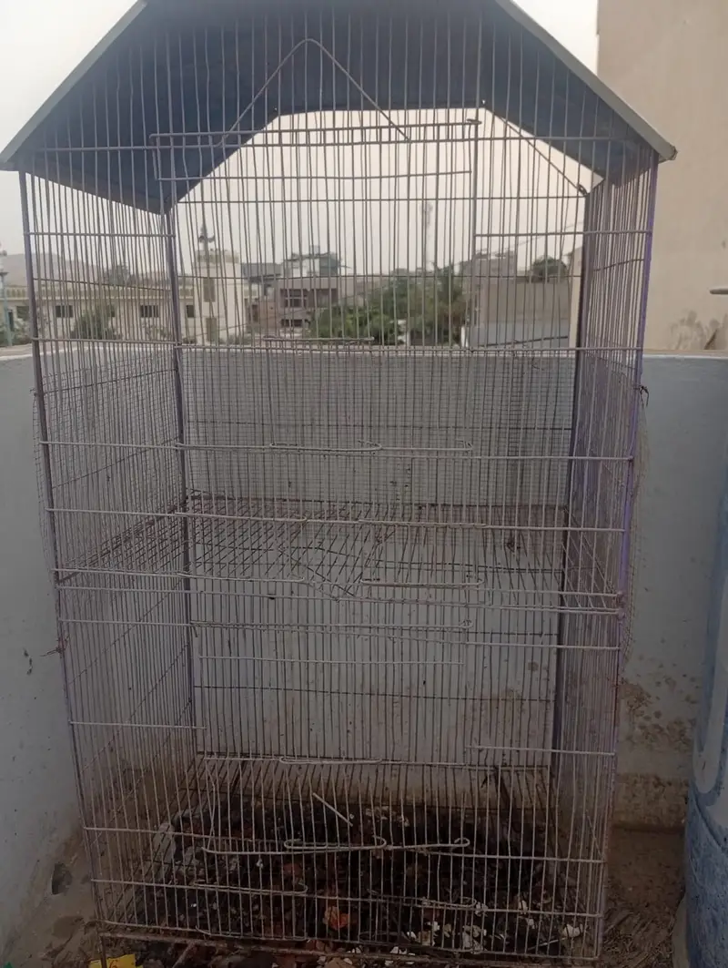 2-Floor Metal Bird Cage – Excellent Condition — photo 2