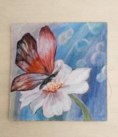 Acrylic Flower Painting on Canvas