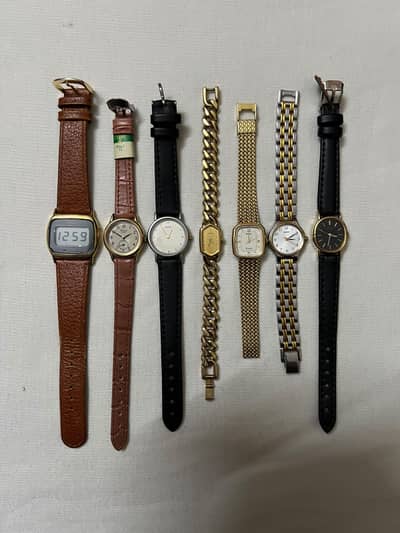 vintage seiko womens watch lot of 7, japan quartz, Digital+analogue