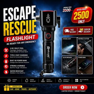 RUILANG RL-2210 Rechargeable Emergency Flashlight | Power Bank