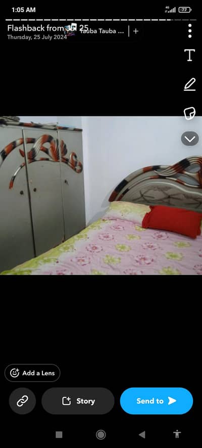 king size bed with almari