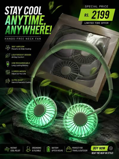 Brand new with lightning neck fan stay cool