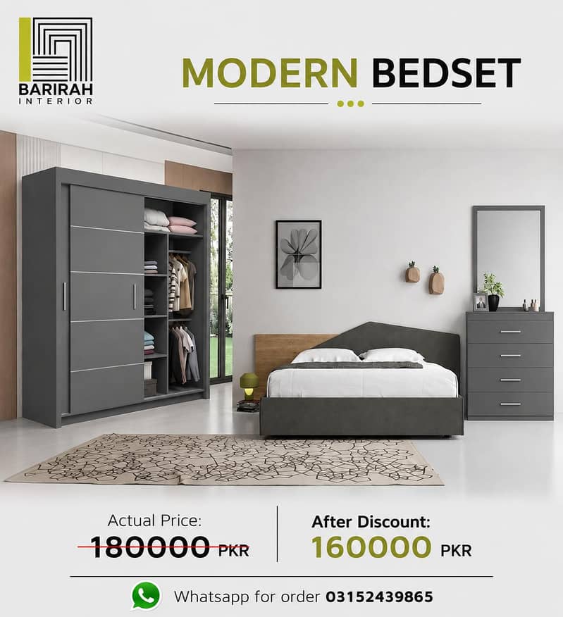 Modern Bedset/King/Queen Size Bed 1