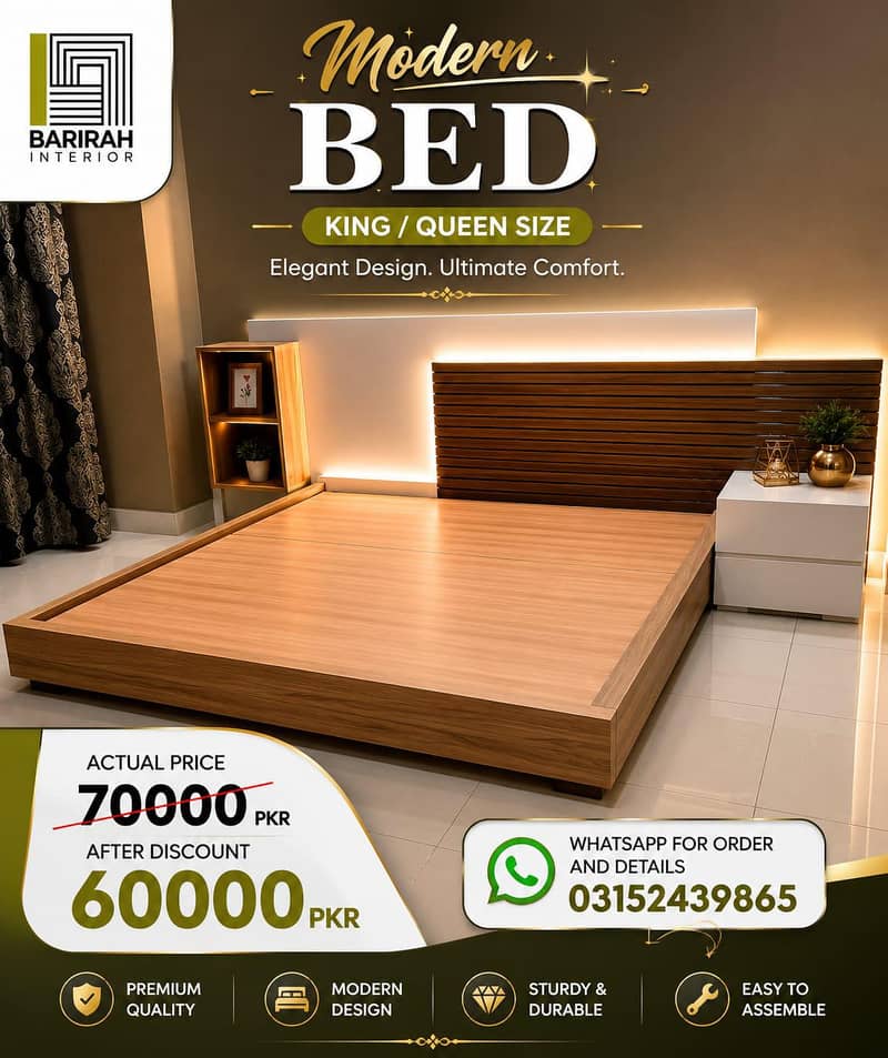 Modern Bedset/King/Queen Size Bed 3