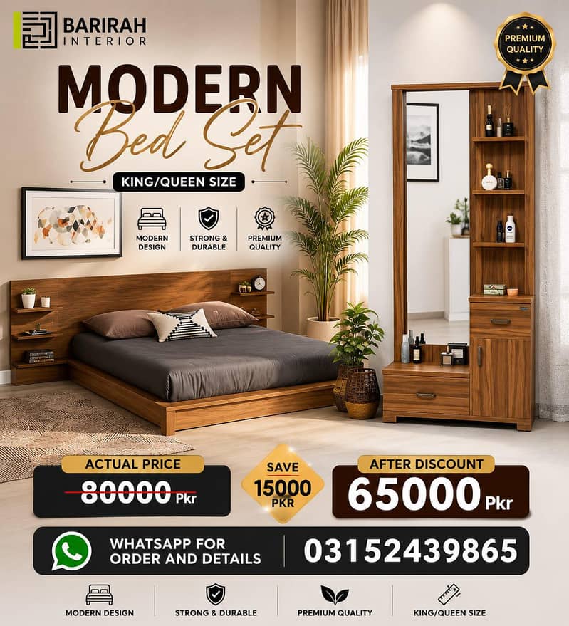 Modern Bedset/King/Queen Size Bed 4