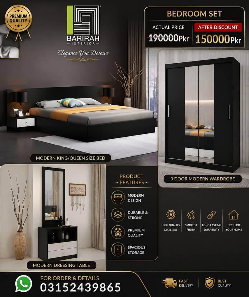 Modern Bedset/King/Queen Size Bed 8