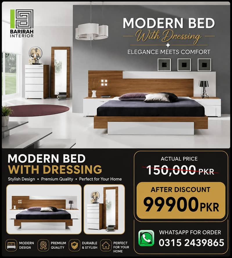Modern Bedset/King/Queen Size Bed 10