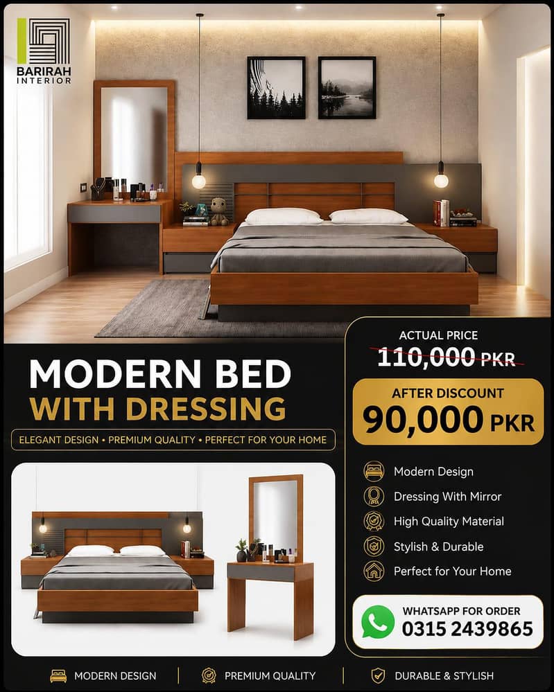 Modern Bedset/King/Queen Size Bed 11