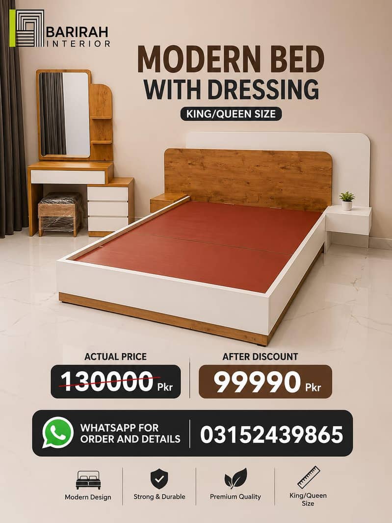 Modern Bedset/King/Queen Size Bed 19