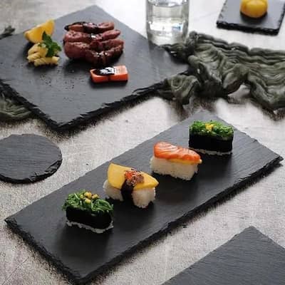 black slate stone platter's