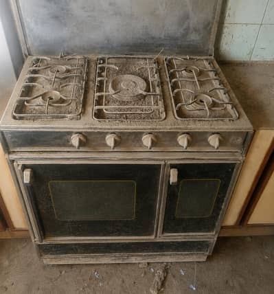 stove attached oven for backing cooking and refrigerator