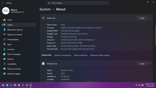 Core I3 8th gen