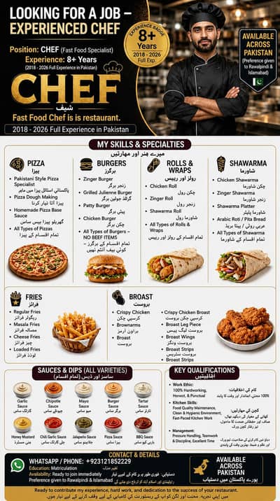 Pizza fast food chef here