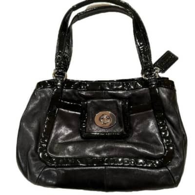 Coach Cricket Black Leather Satchel Bag