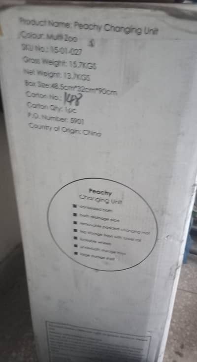 Diaper changing unit or bathing unit